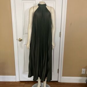 Chic Olive Halter Maxi Dress